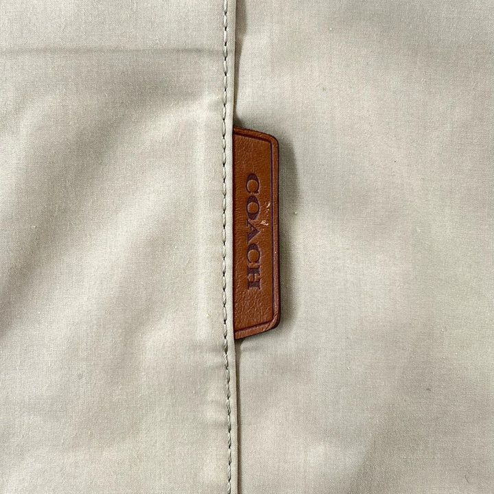 Pristine COACH coat Logo button, collar switch, lining logo beige cotton mens S