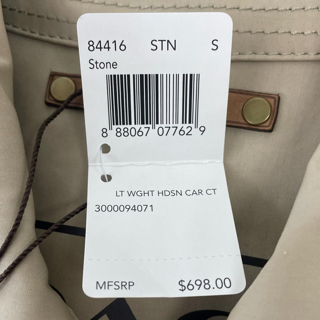 Pristine COACH coat Logo button, collar switch, lining logo beige cotton mens S