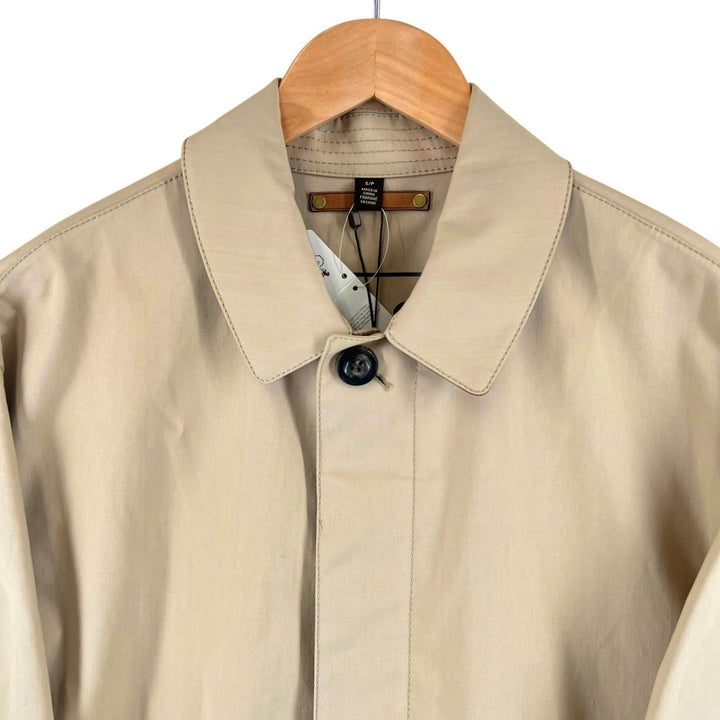 Pristine COACH coat Logo button, collar switch, lining logo beige cotton mens S