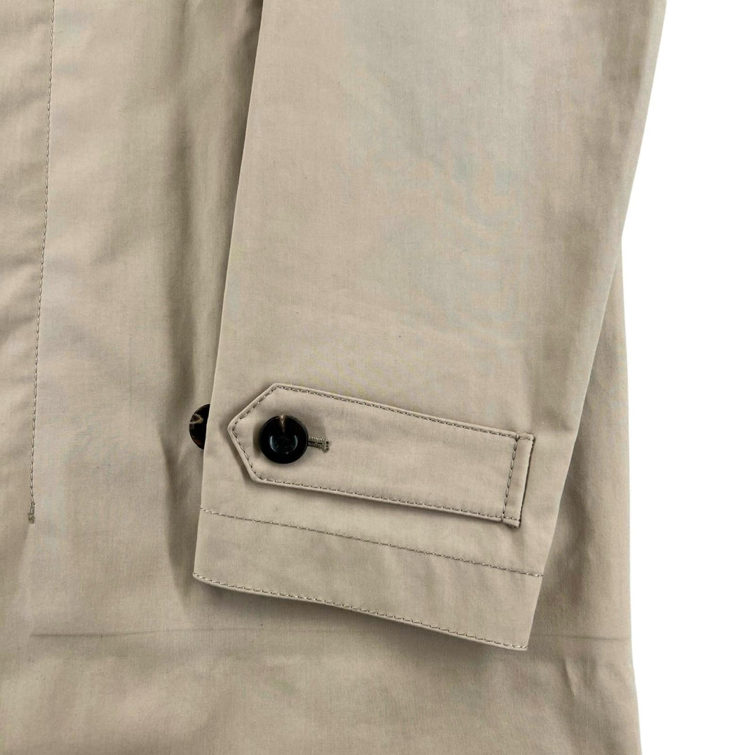 Pristine COACH coat Logo button, collar switch, lining logo beige cotton mens S