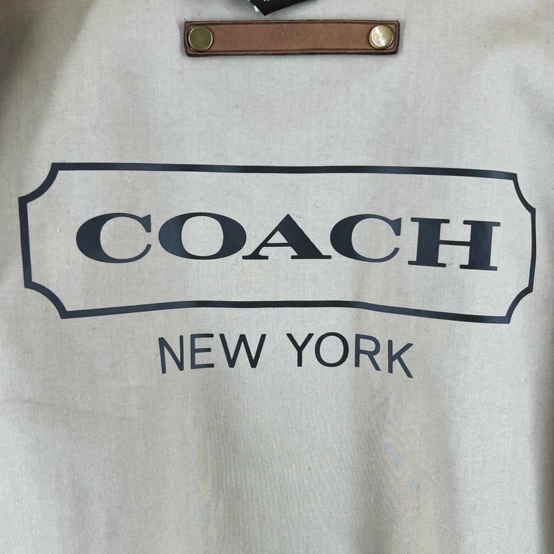 Pristine COACH coat Logo button, collar switch, lining logo beige cotton mens S