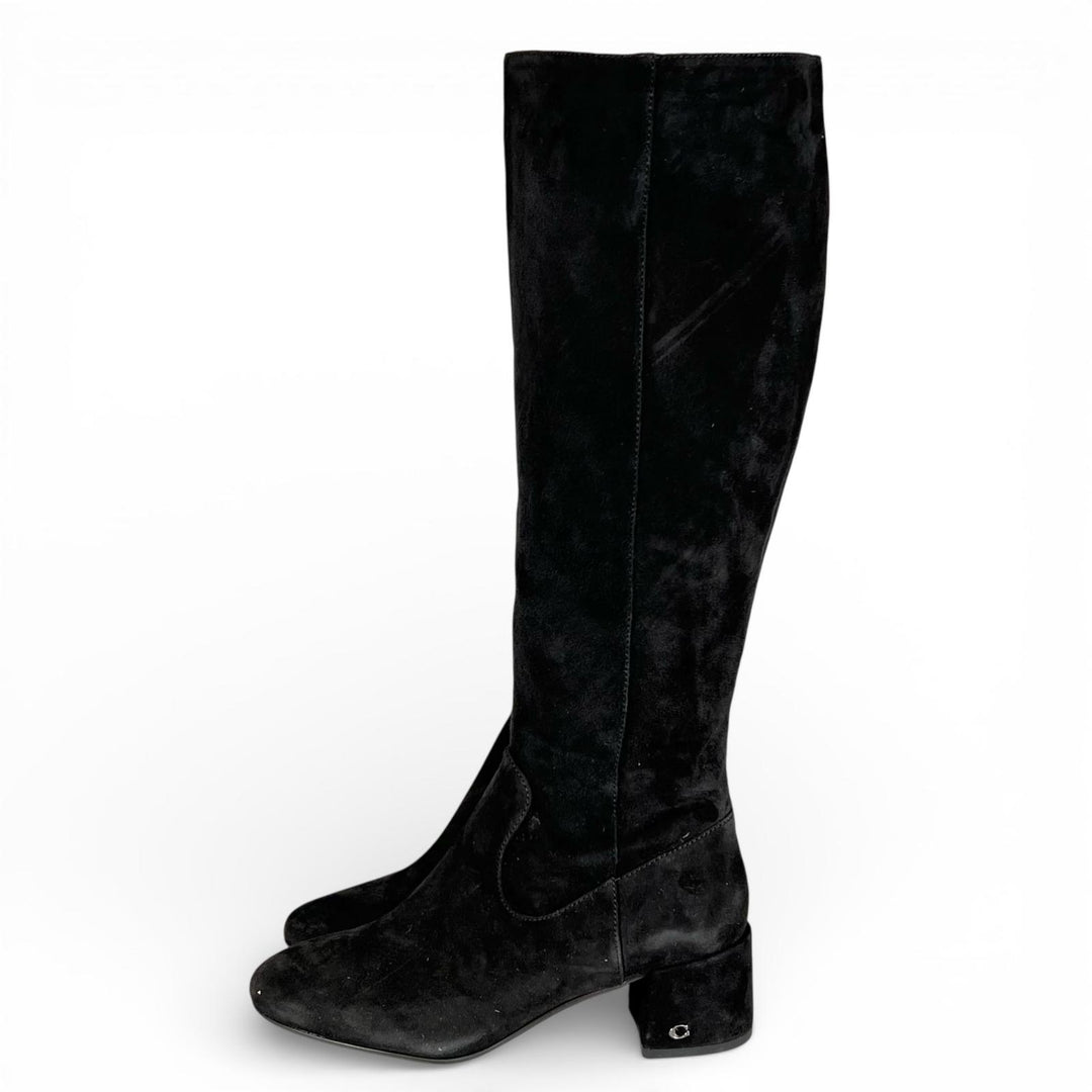 Pristine COACH Knee-high boots TONI SDE BOOT black Women 6.5 FG2912