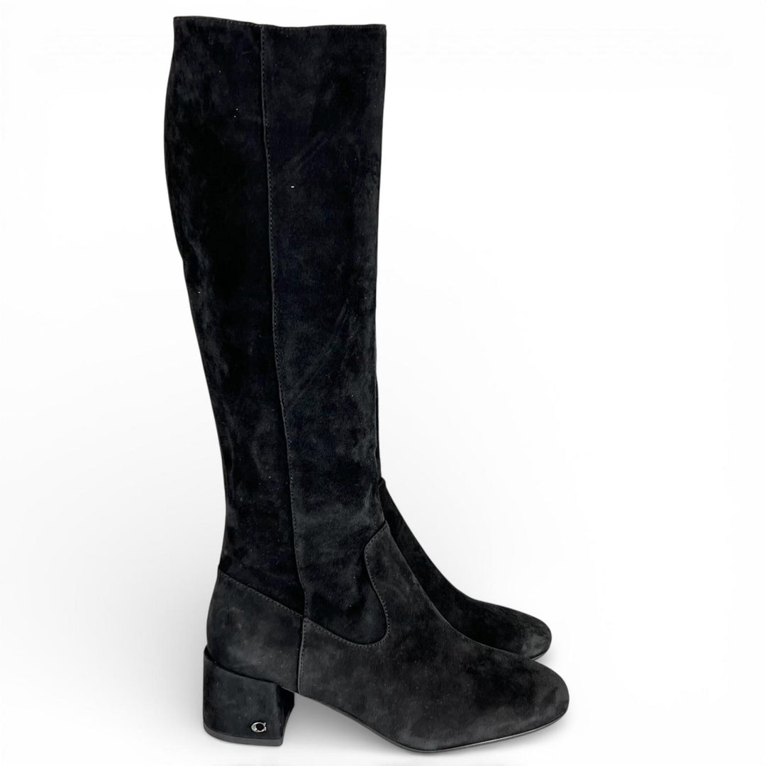 Pristine COACH Knee-high boots TONI SDE BOOT black Women 6.5 FG2912