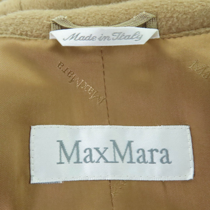 Excellent Max Mara coat Figurine tailoring Camel Virgin wool Women 40