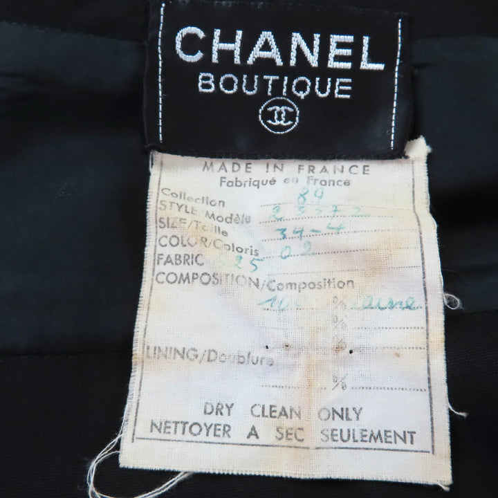 Great CHANEL one piece COCO Mark Button Belted Long Sleeve Tight black 34 23572
