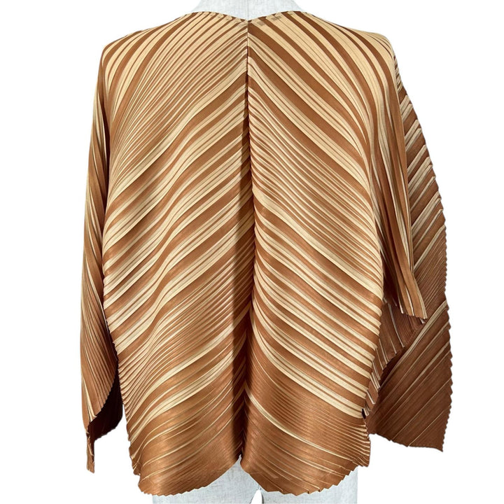 Excellent PLEATS PLEASE cardigan diagonal Brown polyester Women 3 PP03-J0562