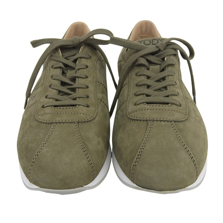 Pristine TOD’S Low cut sneakers Logo embossed lace-up khaki Nubuck mens 8