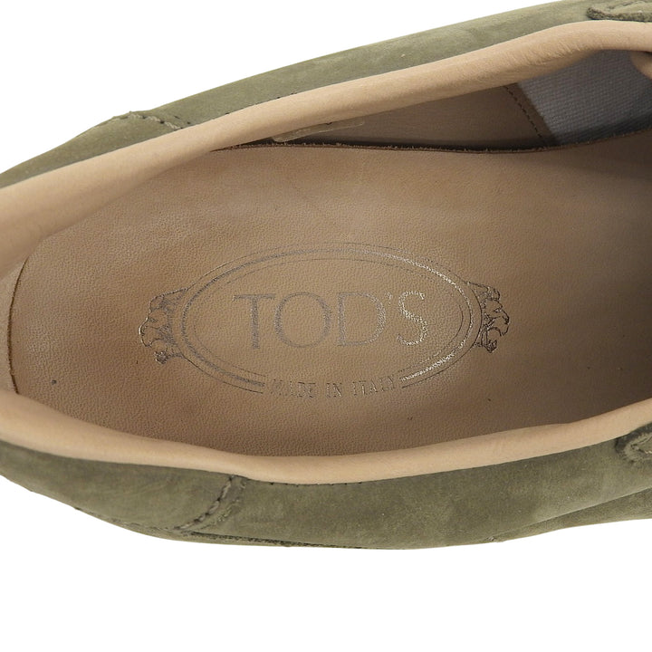 Pristine TOD’S Low cut sneakers Logo embossed lace-up khaki Nubuck mens 8