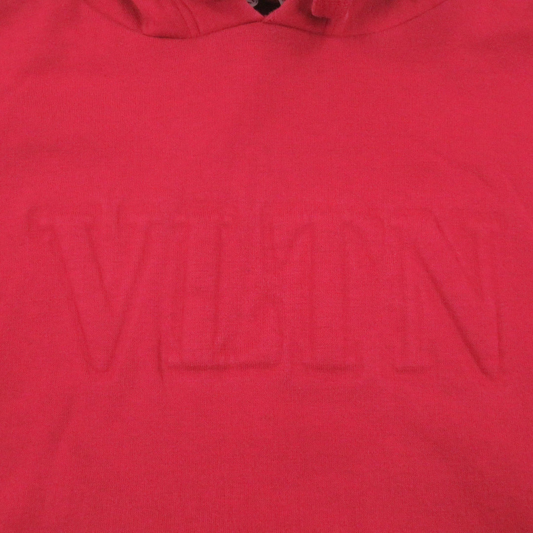 Discounted Very Good VALENTINO hoodie VLTN logo embossed pullover Red cotton mens XS