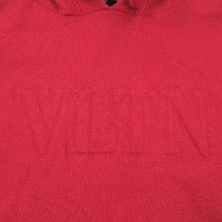 Discounted Very Good VALENTINO hoodie VLTN logo embossed pullover Red cotton mens XS