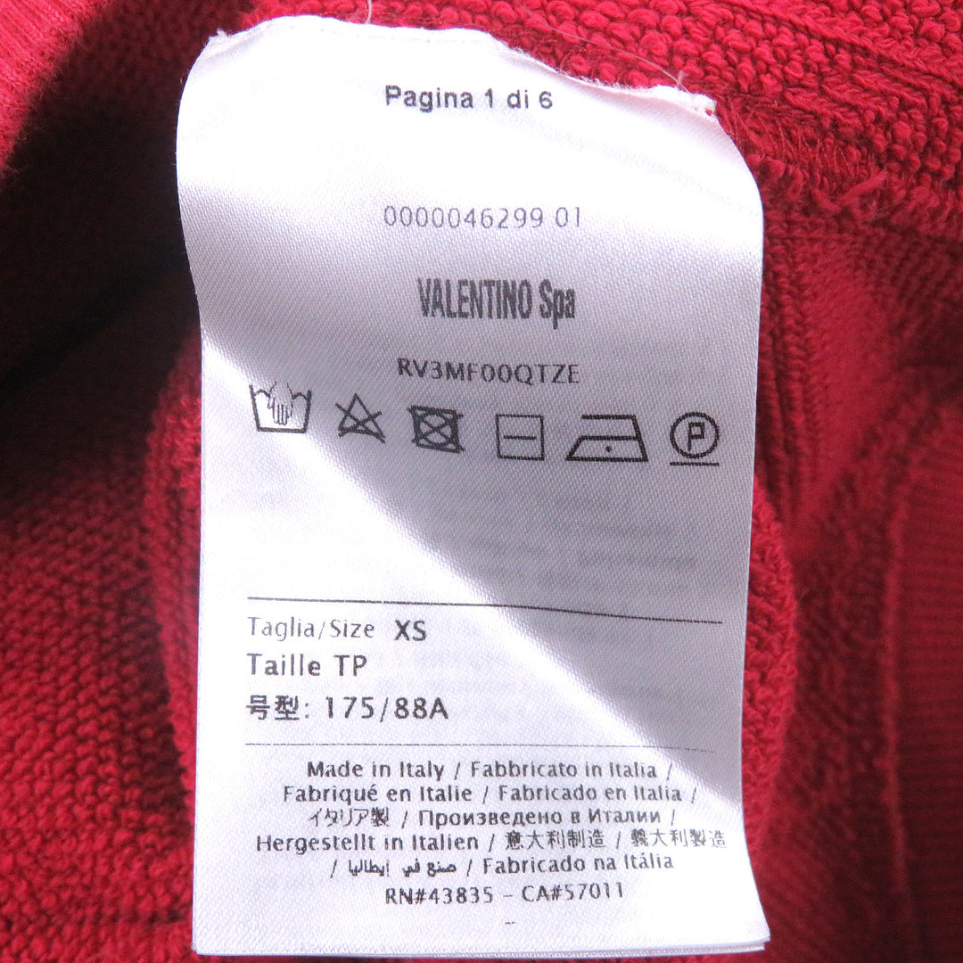 Discounted Very Good VALENTINO hoodie VLTN logo embossed pullover Red cotton mens XS
