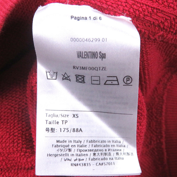 Discounted Very Good VALENTINO hoodie VLTN logo embossed pullover Red cotton mens XS