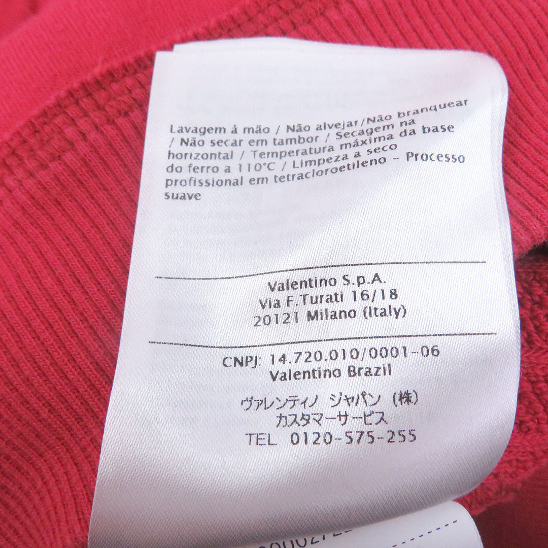 Discounted Very Good VALENTINO hoodie VLTN logo embossed pullover Red cotton mens XS