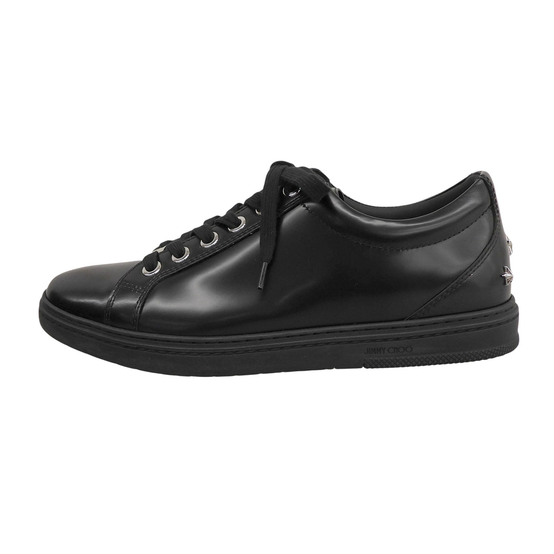 Great JIMMY CHOO sneakers Colt black leather mens 42