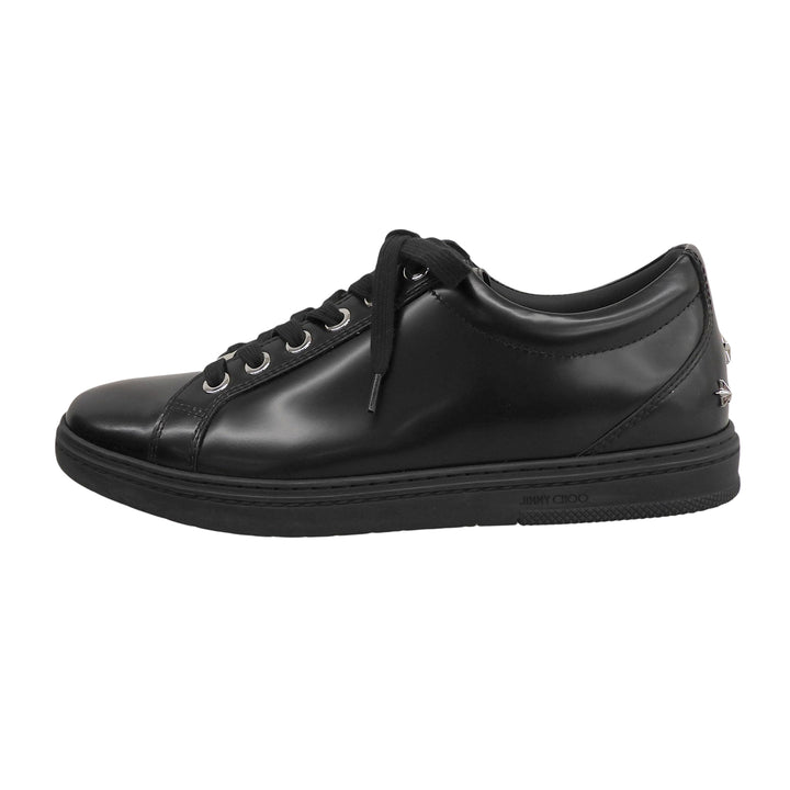 Great JIMMY CHOO sneakers Colt black leather mens 42