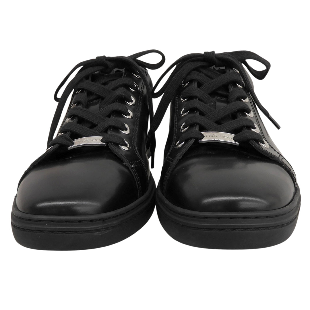Great JIMMY CHOO sneakers Colt black leather mens 42