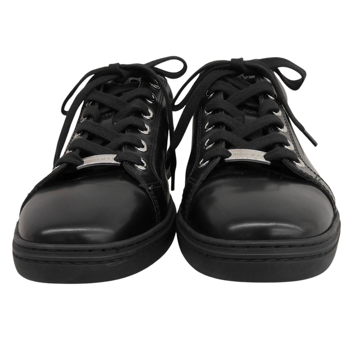 Great JIMMY CHOO sneakers Colt black leather mens 42