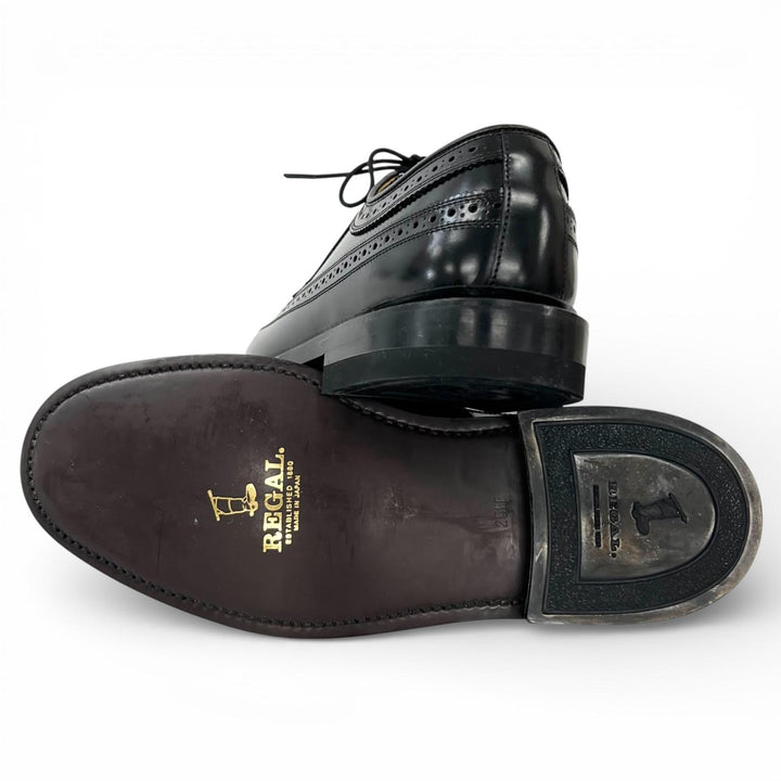 Pristine REGAL Leather shoes Wing tip black leather mens 25