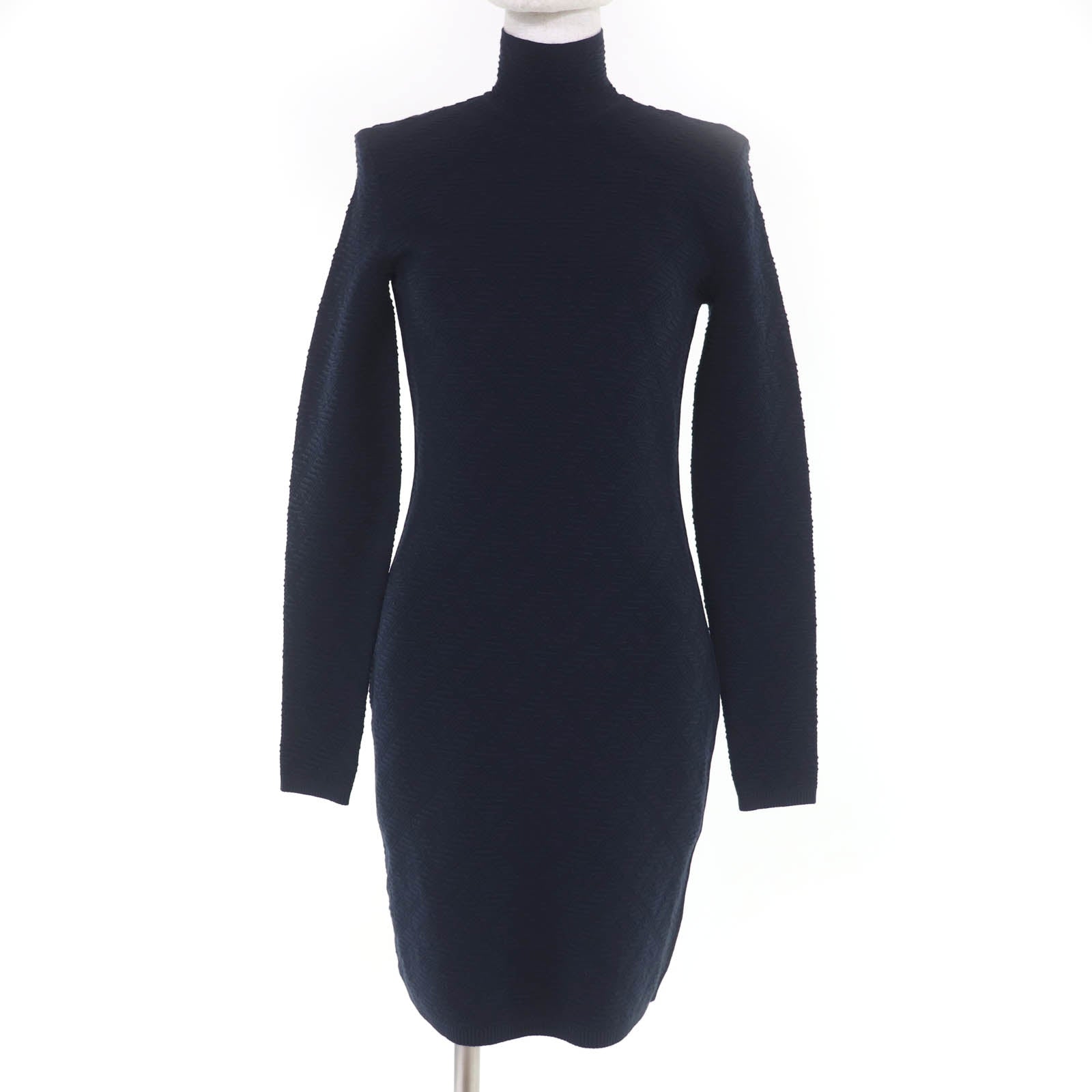 Pristine FENDI one piece Diagonal jacquard long-sleeved knit Dark