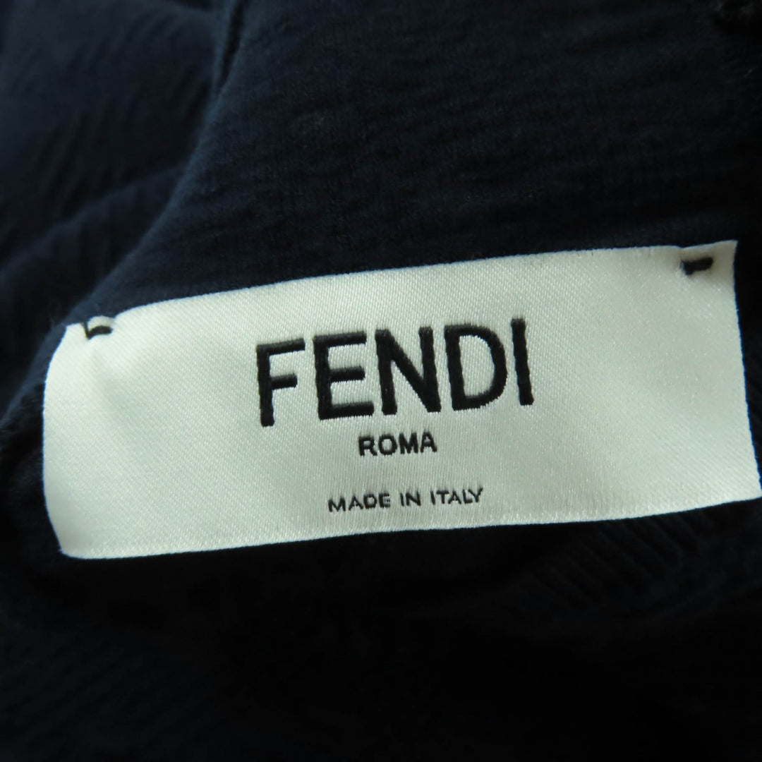 Pristine FENDI one piece Diagonal jacquard long-sleeved knit Dark navy 40 FZD926