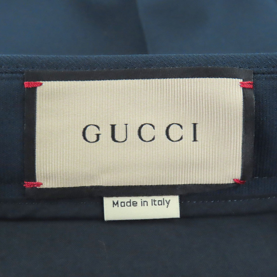Excellent GUCCI Pants Web Stripe Slacks Navy polyester mens 44 751788