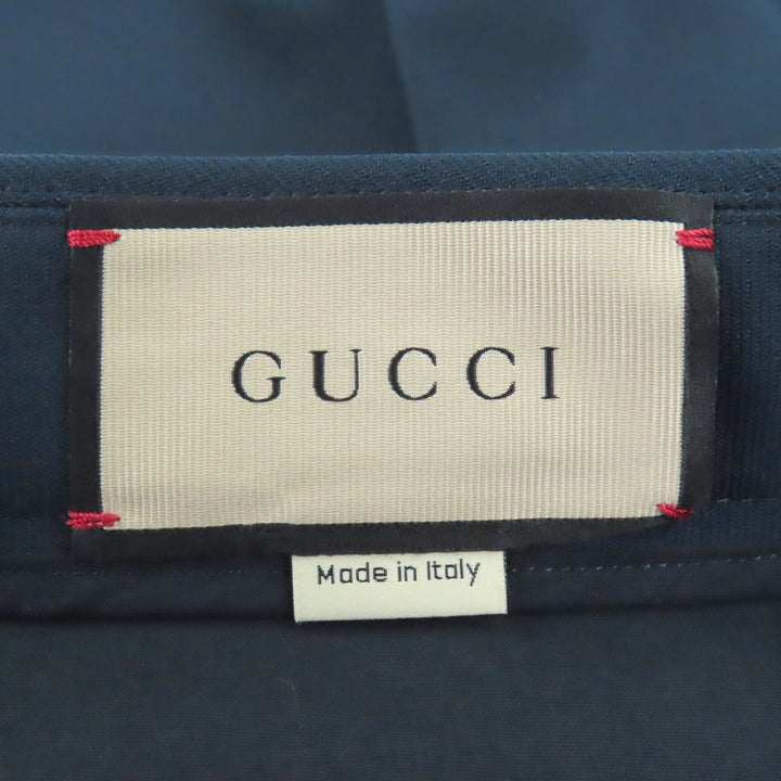 Excellent GUCCI Pants Web Stripe Slacks Navy polyester mens 44 751788
