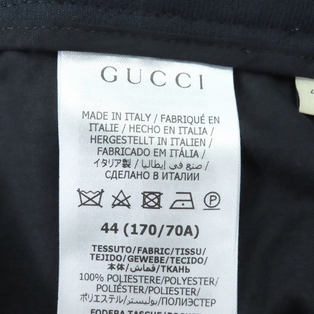 Excellent GUCCI Pants Web Stripe Slacks Navy polyester mens 44 751788