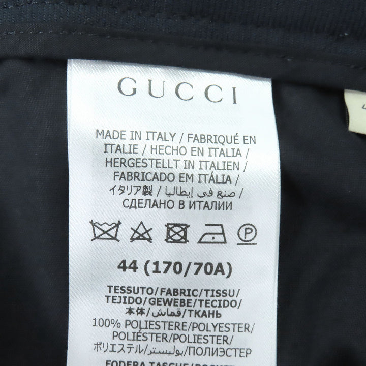 Excellent GUCCI Pants Web Stripe Slacks Navy polyester mens 44 751788