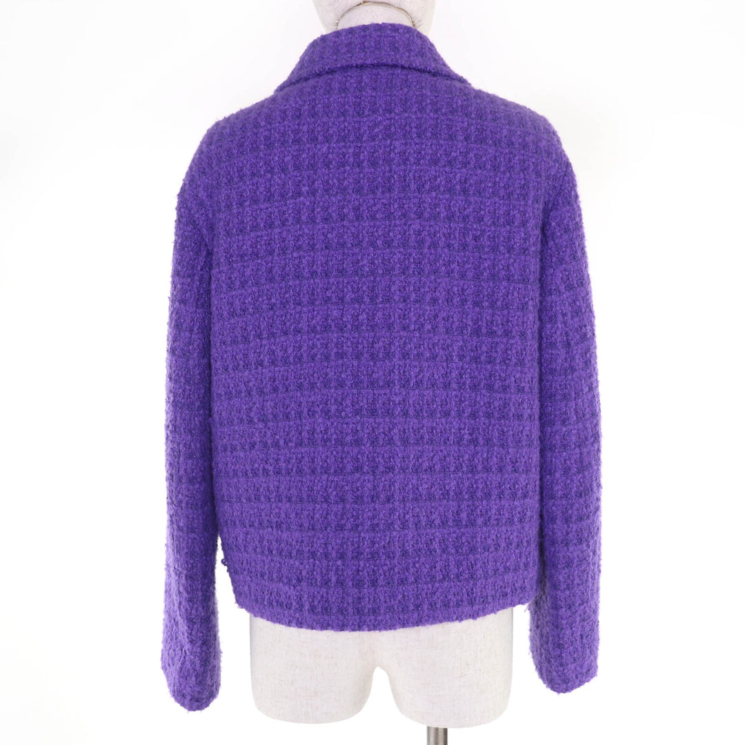 Excellent VALENTINO Jacket Roman stud tweed purple cotton Women 38 1B3CEV57B3