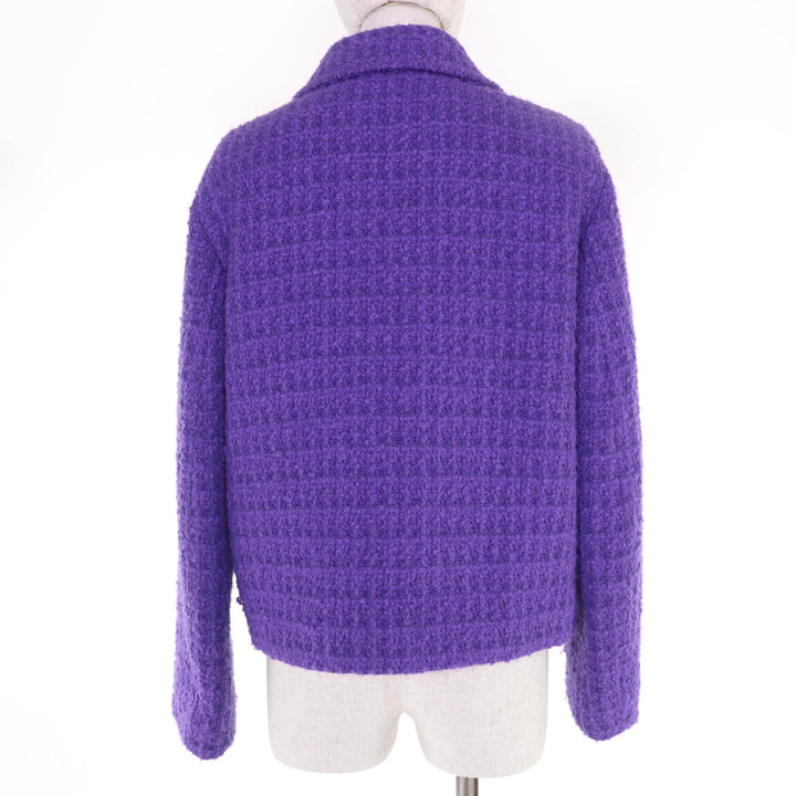 Excellent VALENTINO Jacket Roman stud tweed purple cotton Women 38 1B3CEV57B3