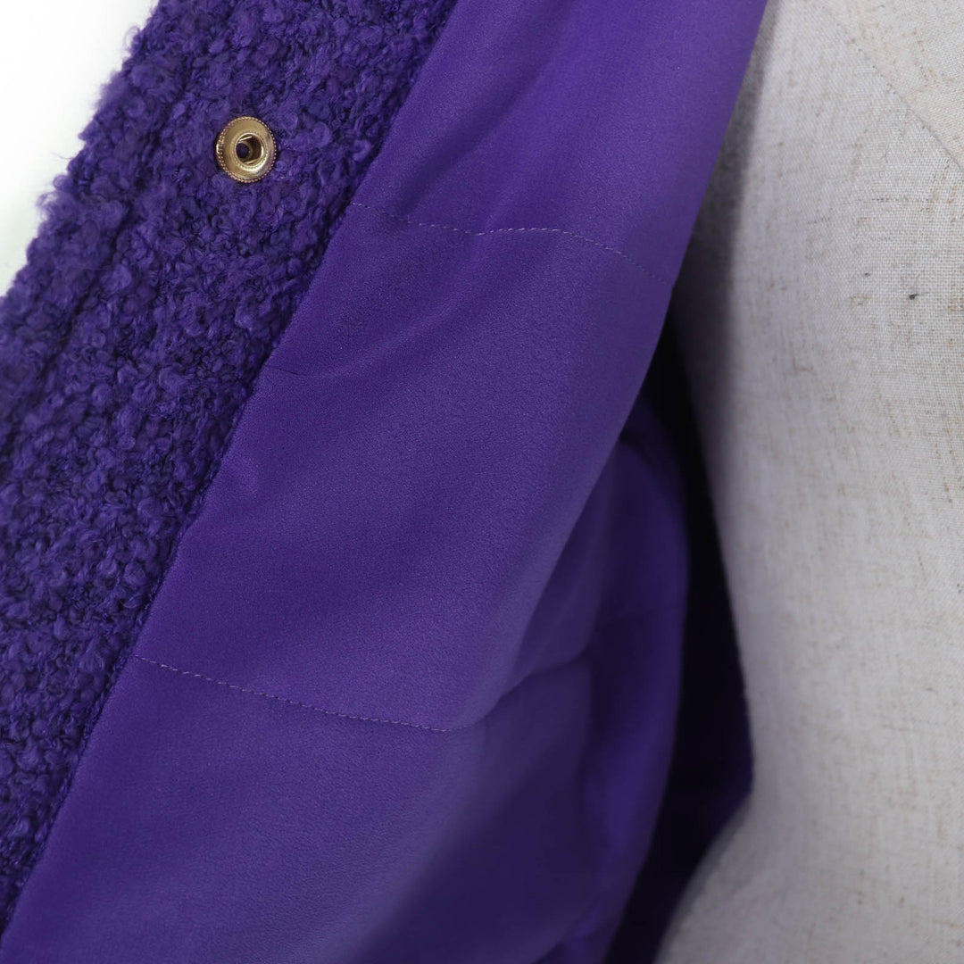 Excellent VALENTINO Jacket Roman stud tweed purple cotton Women 38 1B3CEV57B3