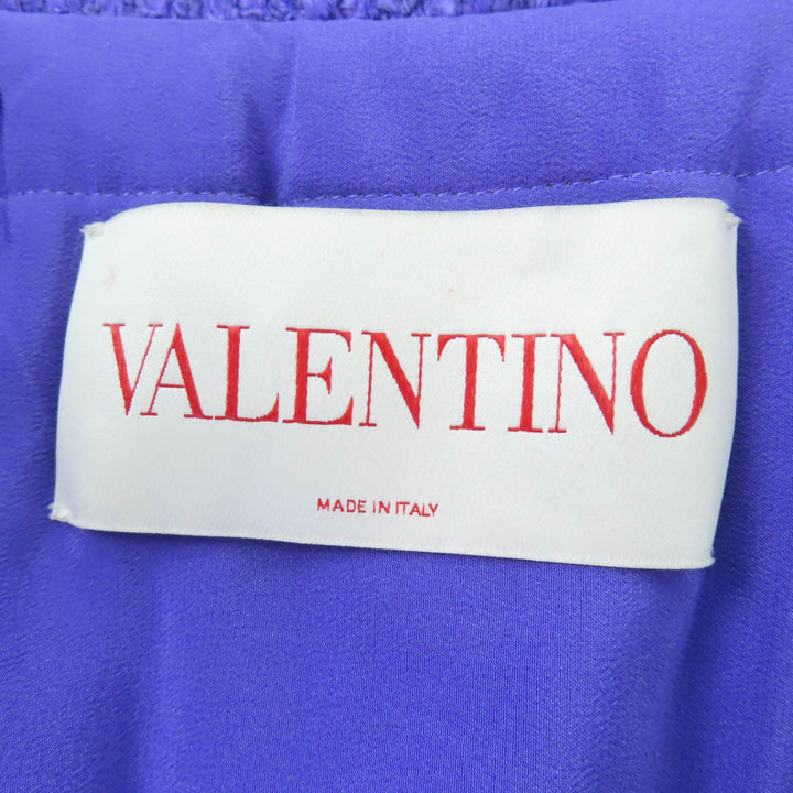 Excellent VALENTINO Jacket Roman stud tweed purple cotton Women 38 1B3CEV57B3