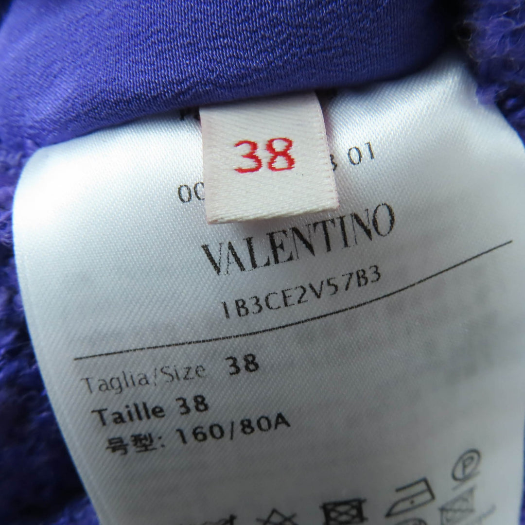 Excellent VALENTINO Jacket Roman stud tweed purple cotton Women 38 1B3CEV57B3