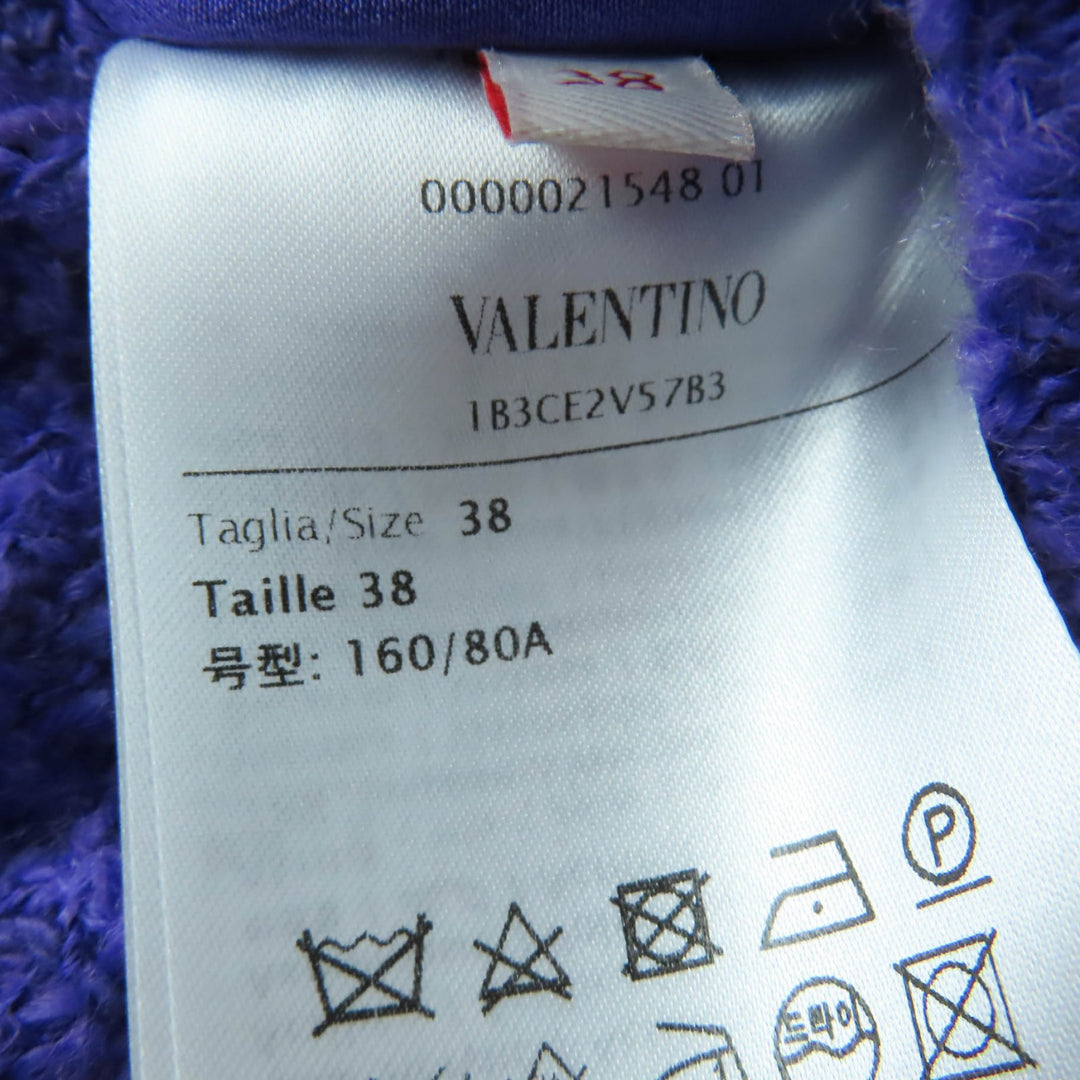 Excellent VALENTINO Jacket Roman stud tweed purple cotton Women 38 1B3CEV57B3