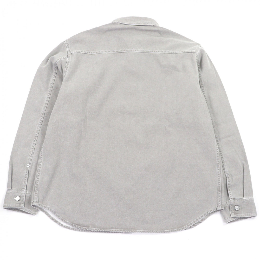 Pristine DIOR STONE ISLAND Long sleeve shirt Logo Embroidery Oversized gray