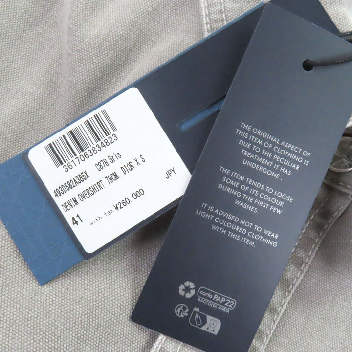 Pristine DIOR STONE ISLAND Long sleeve shirt Logo Embroidery Oversized gray