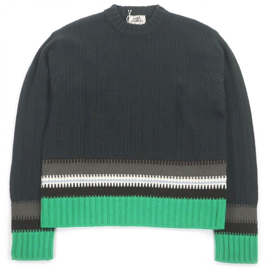 Pristine HERMES knit Long sleeve Green system wool mens S