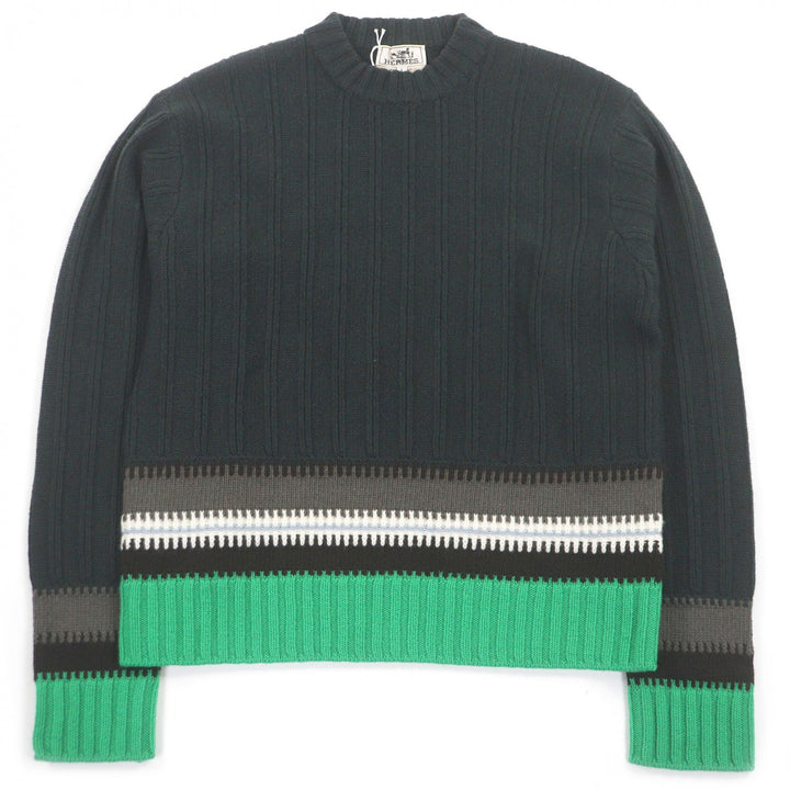 Pristine HERMES knit Long sleeve Green system wool mens S