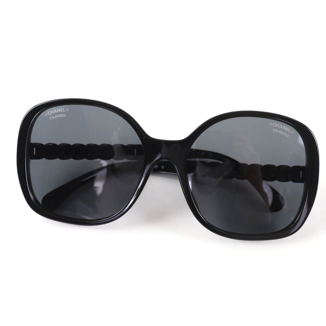 Great CHANEL sunglasses COCO Mark Chain with patent leather black 5470-Q-A