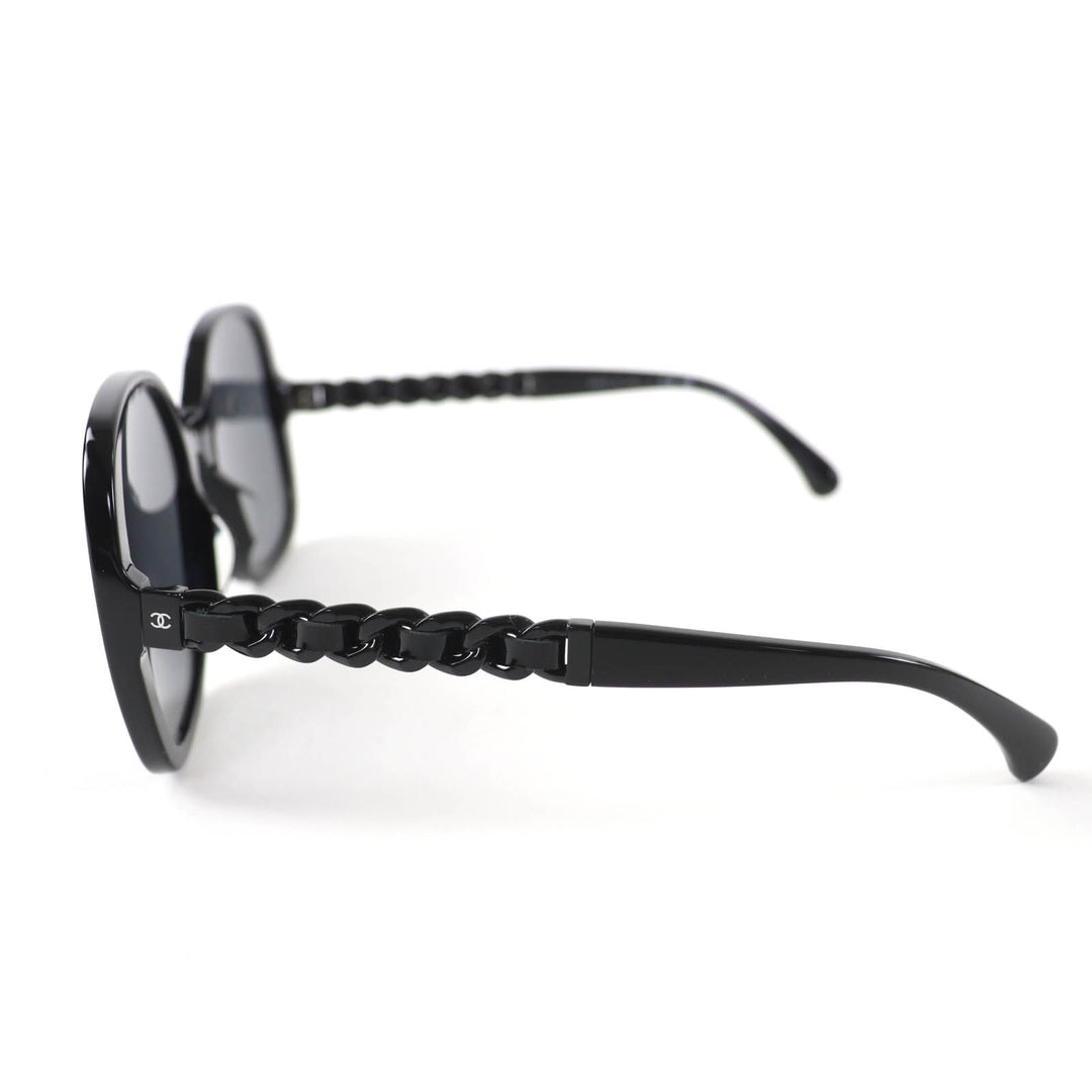Great CHANEL sunglasses COCO Mark Chain with patent leather black 5470-Q-A