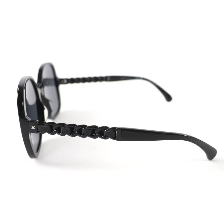 Great CHANEL sunglasses COCO Mark Chain with patent leather black 5470-Q-A