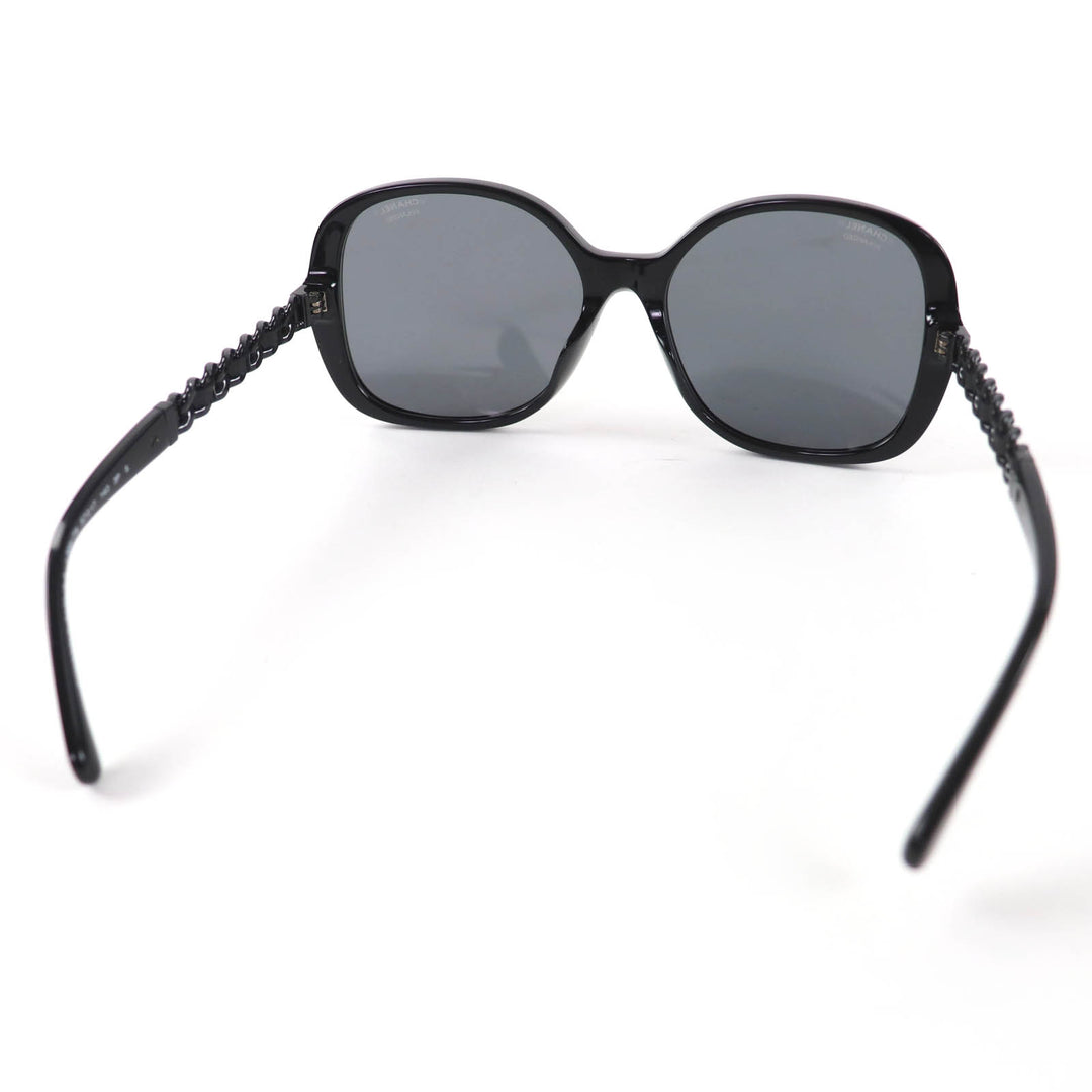 Great CHANEL sunglasses COCO Mark Chain with patent leather black 5470-Q-A