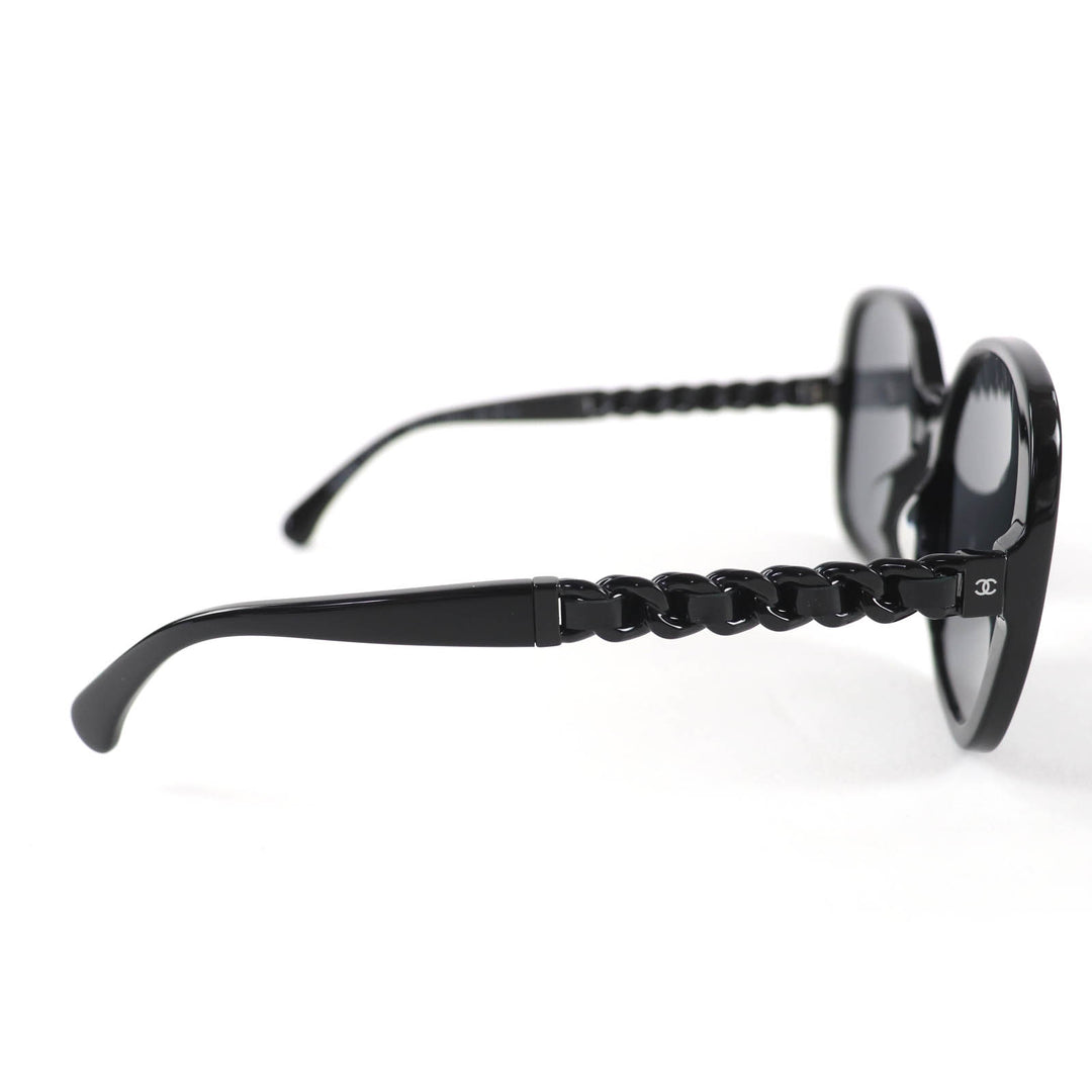 Great CHANEL sunglasses COCO Mark Chain with patent leather black 5470-Q-A