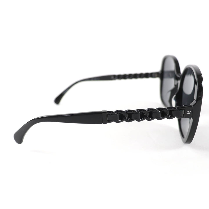 Great CHANEL sunglasses COCO Mark Chain with patent leather black 5470-Q-A