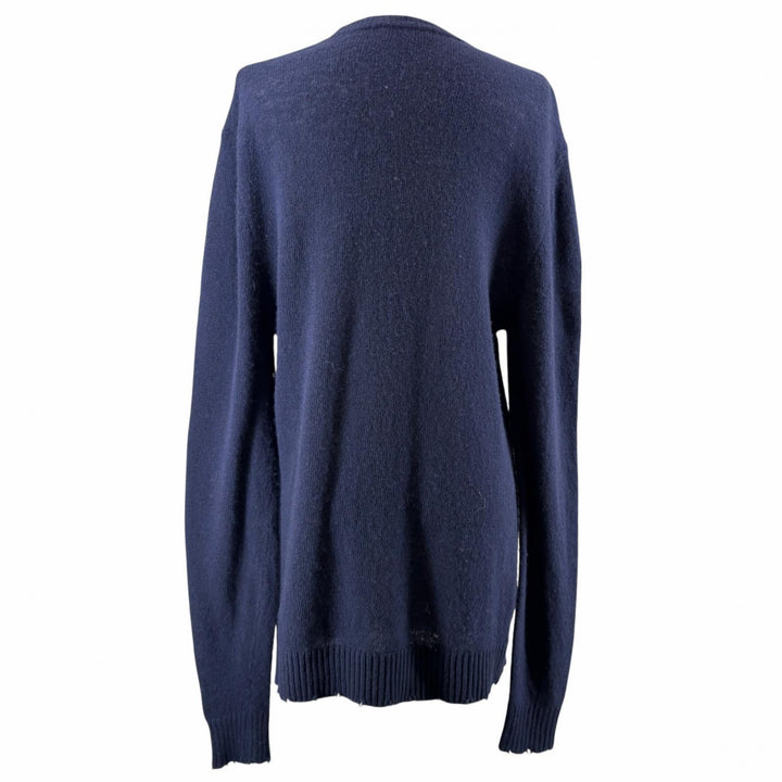 Great ETRO knit Distressed Long Sleeve Navy wool Women S