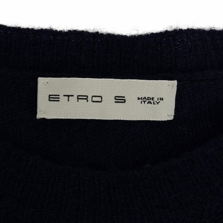 Great ETRO knit Distressed Long Sleeve Navy wool Women S