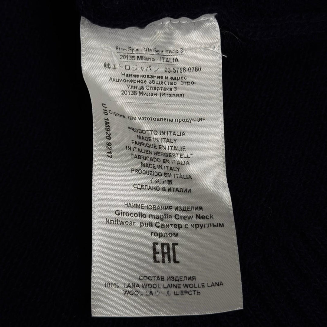 Great ETRO knit Distressed Long Sleeve Navy wool Women S