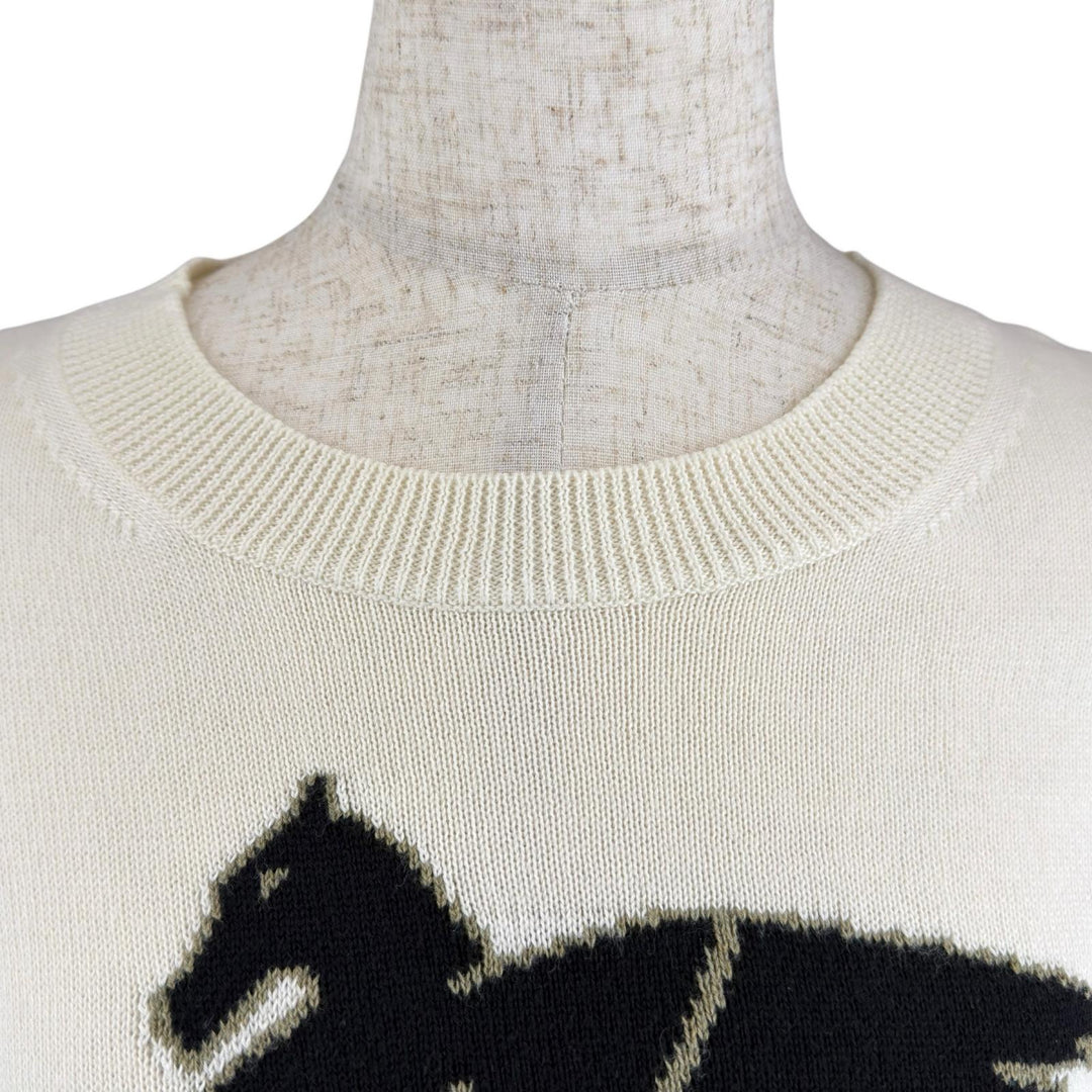 Great ETRO knit Long sleeve Ivory cotton Women 42