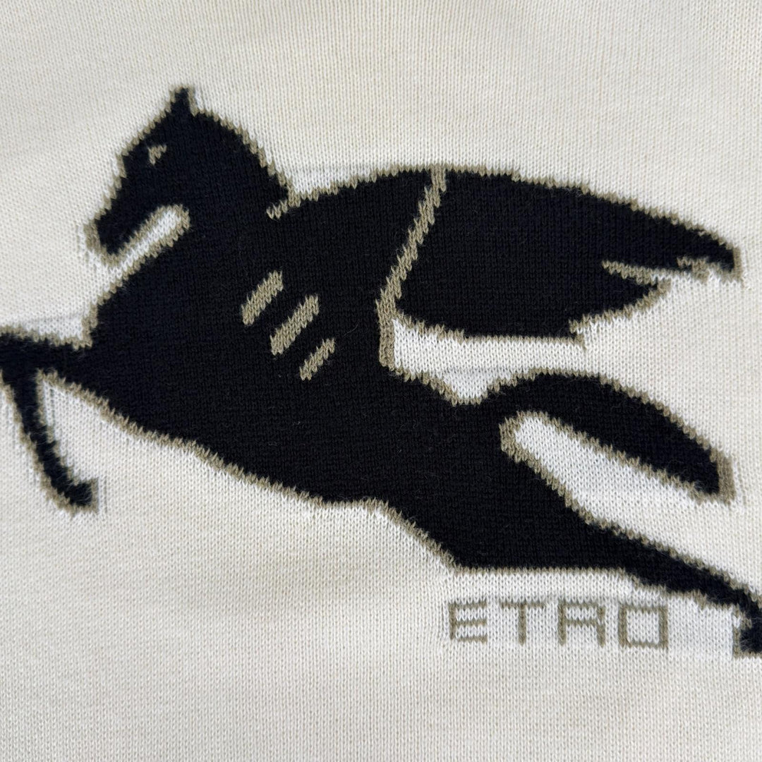 Great ETRO knit Long sleeve Ivory cotton Women 42