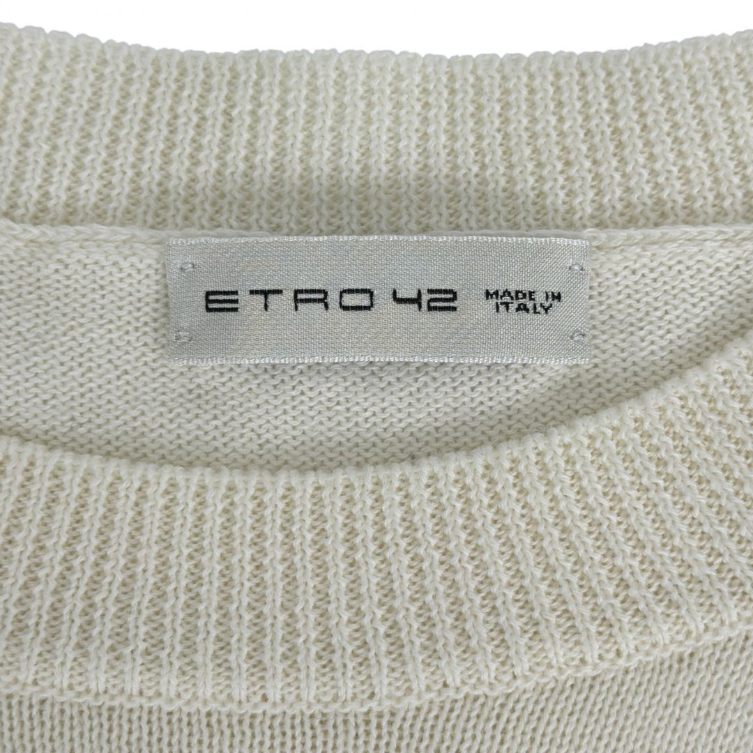 Great ETRO knit Long sleeve Ivory cotton Women 42
